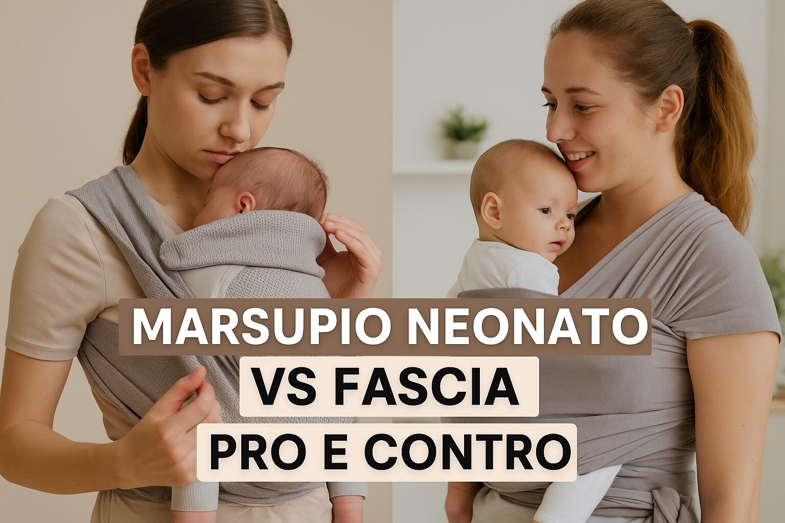 Confronto tra marsupio neonato e fascia porta bebè nei primi mesi di vita