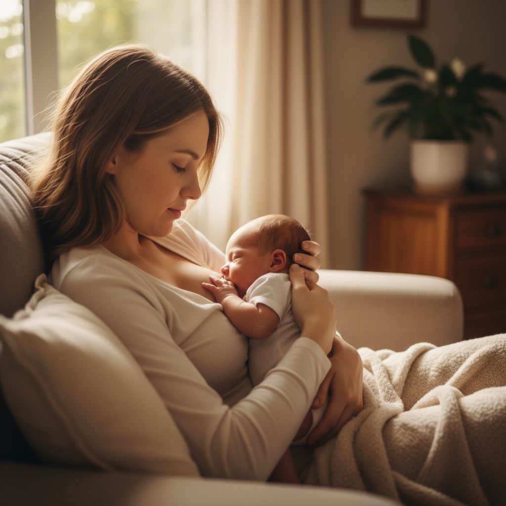 Neonati Allattati: 7 Benefici Straordinari del Latte Materno 1 Neonato allattato al seno dalla madre in momento di tenerezza