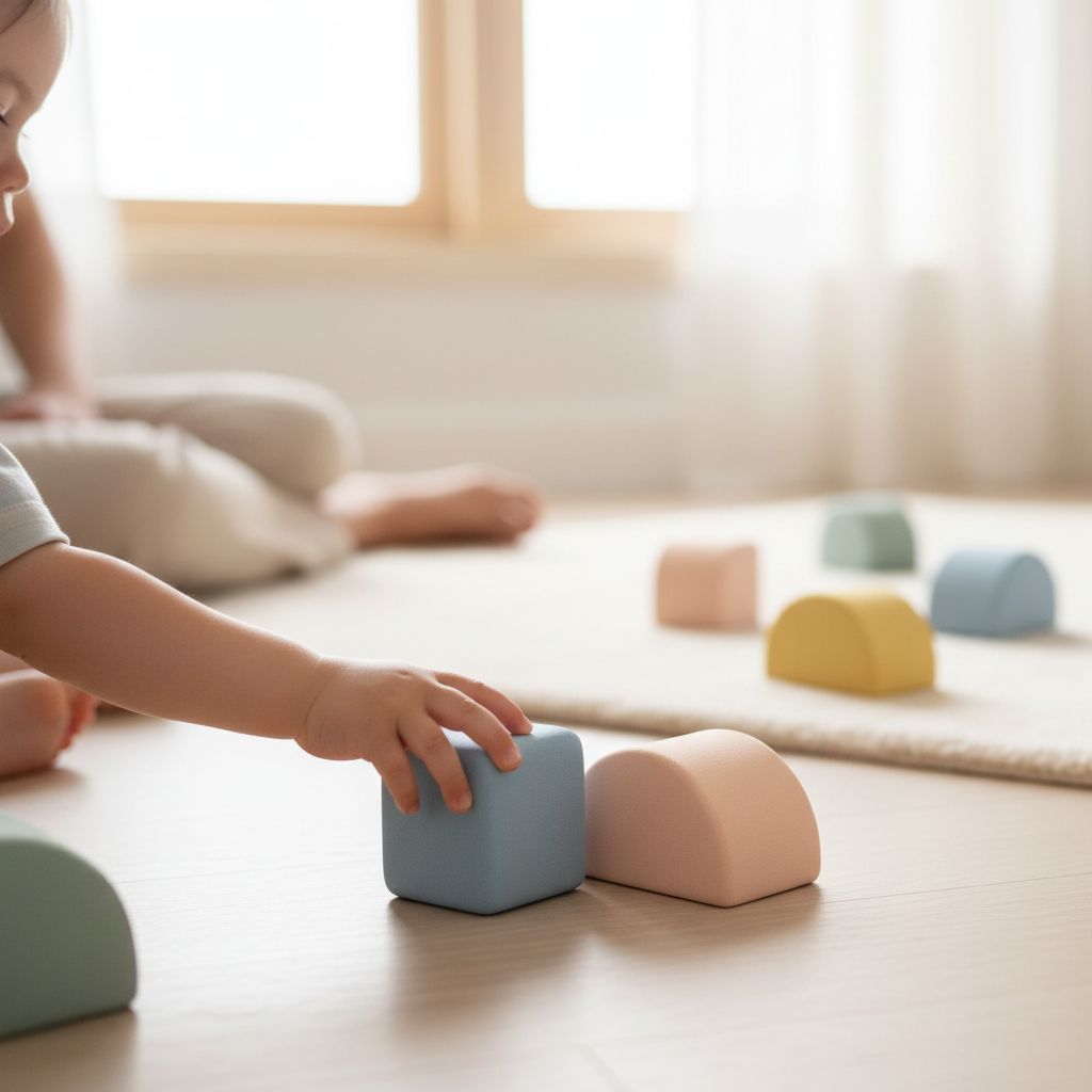 Mamma che osserva attentamente il comportamento del figlio per riconoscere primi segni autismo