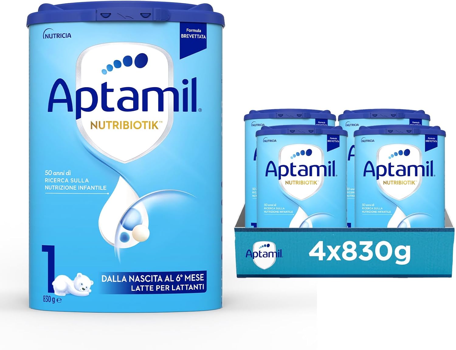 Latte in polvere Aptamil Nutribiotik 1 per neonati