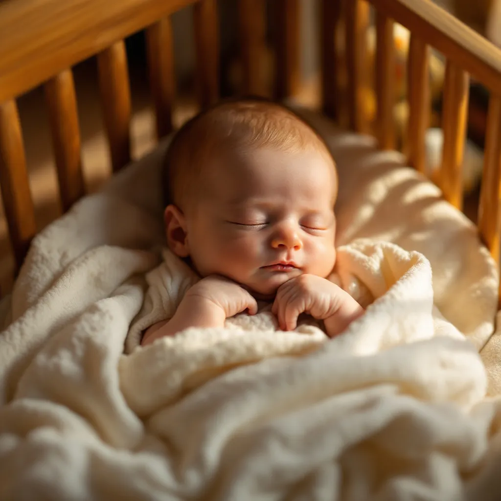 Neonato che dorme serenamente nella culla neonato
