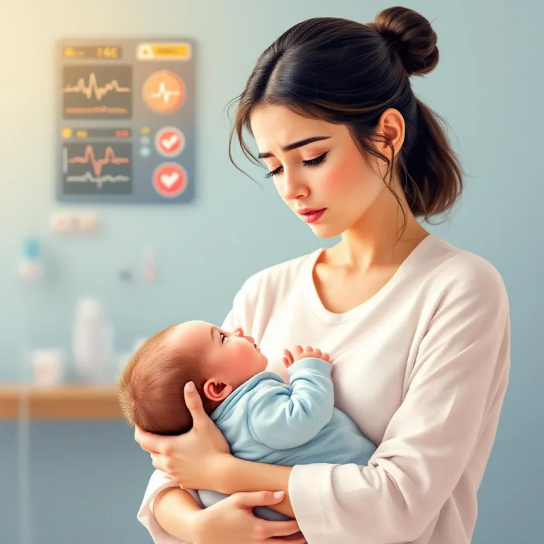 Allattamento a rischio - mamma preoccupata con neonato