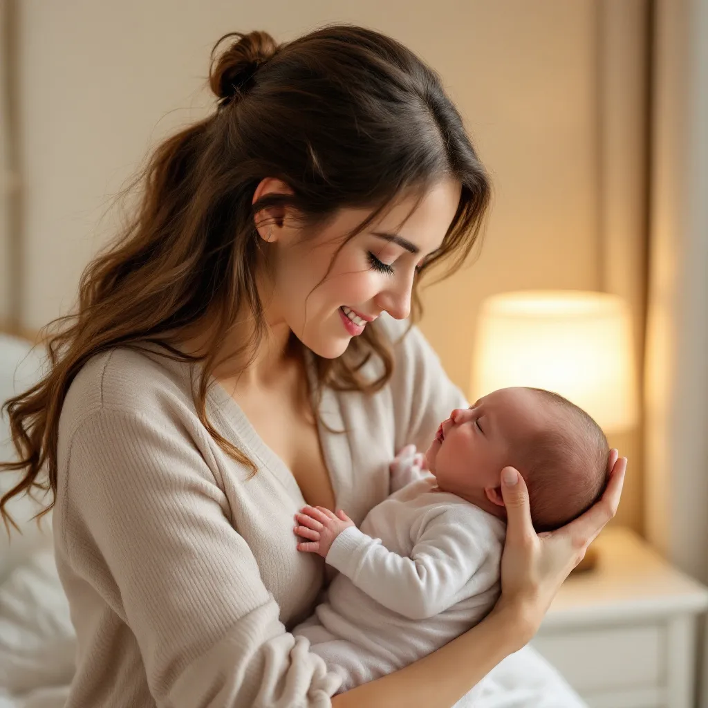 Mamma tiene neonato in posizione verticale, rimedi singhiozzo neonato