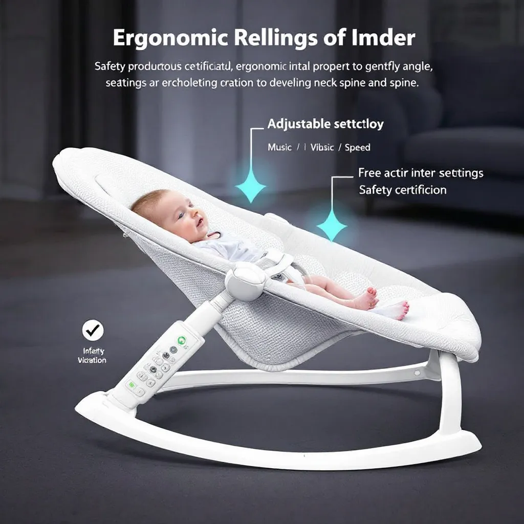 Vista laterale sdraietta neonato con posizione ergonomica