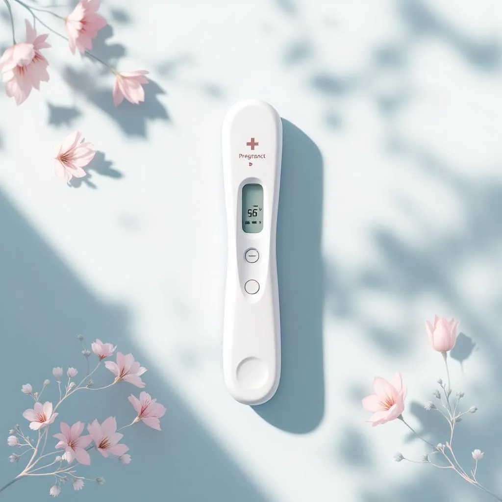 Test gravidanza precoce su sfondo medico professionale