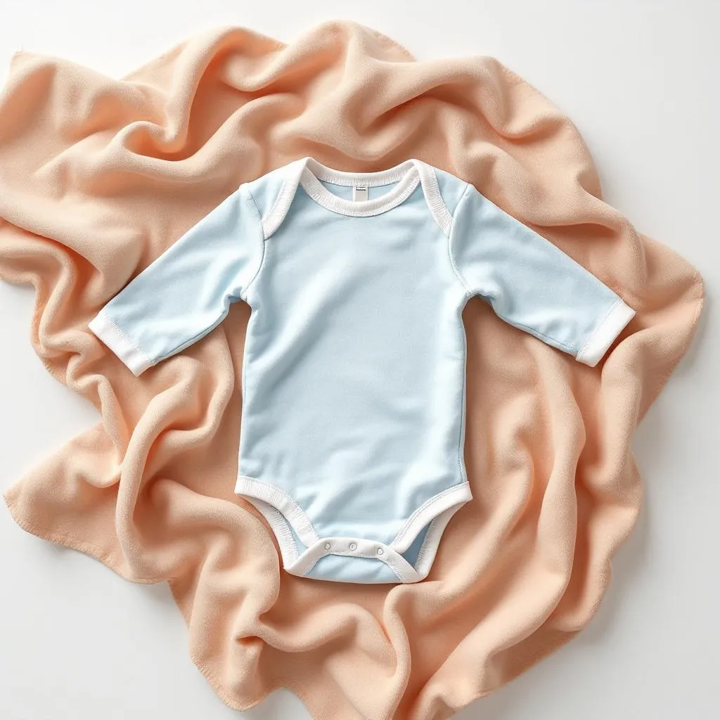 Tutine neonato in cotone biologico su sfondo bianco