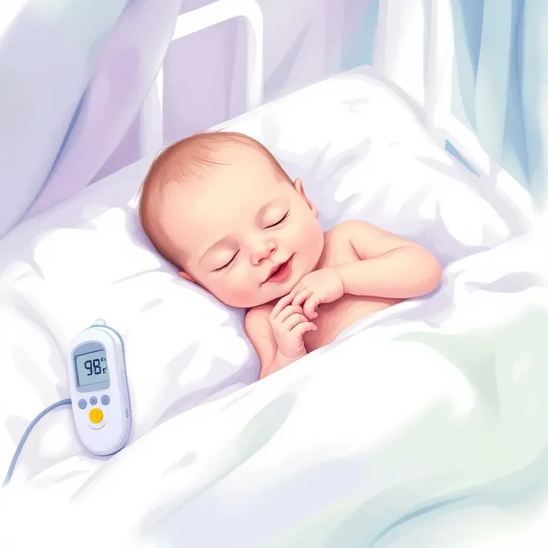 Febbre neonato - termometro e neonato che dorme