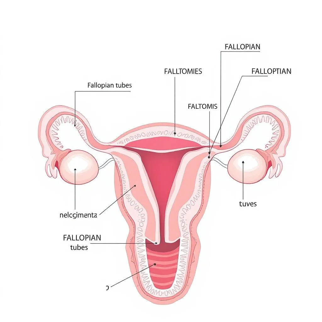 Illustrazione medica gravidanza extrauterina sintomi sistema riproduttivo femminile