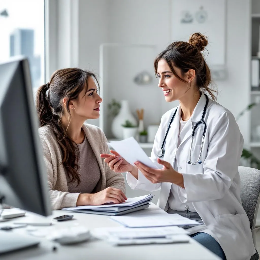 Consultazione medica gravidanza extrauterina sintomi dottoressa paziente