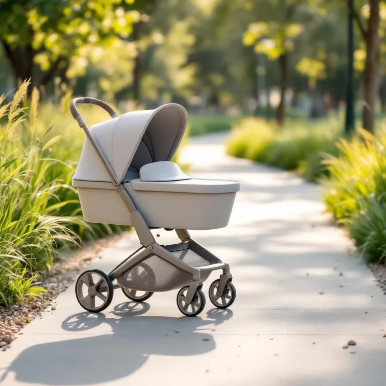 Carrozzina neonato moderna in un parco