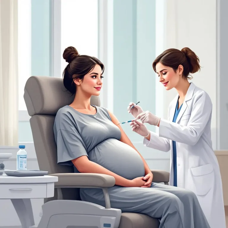 Vaccino pertosse in gravidanza - donna incinta riceve vaccinazione
