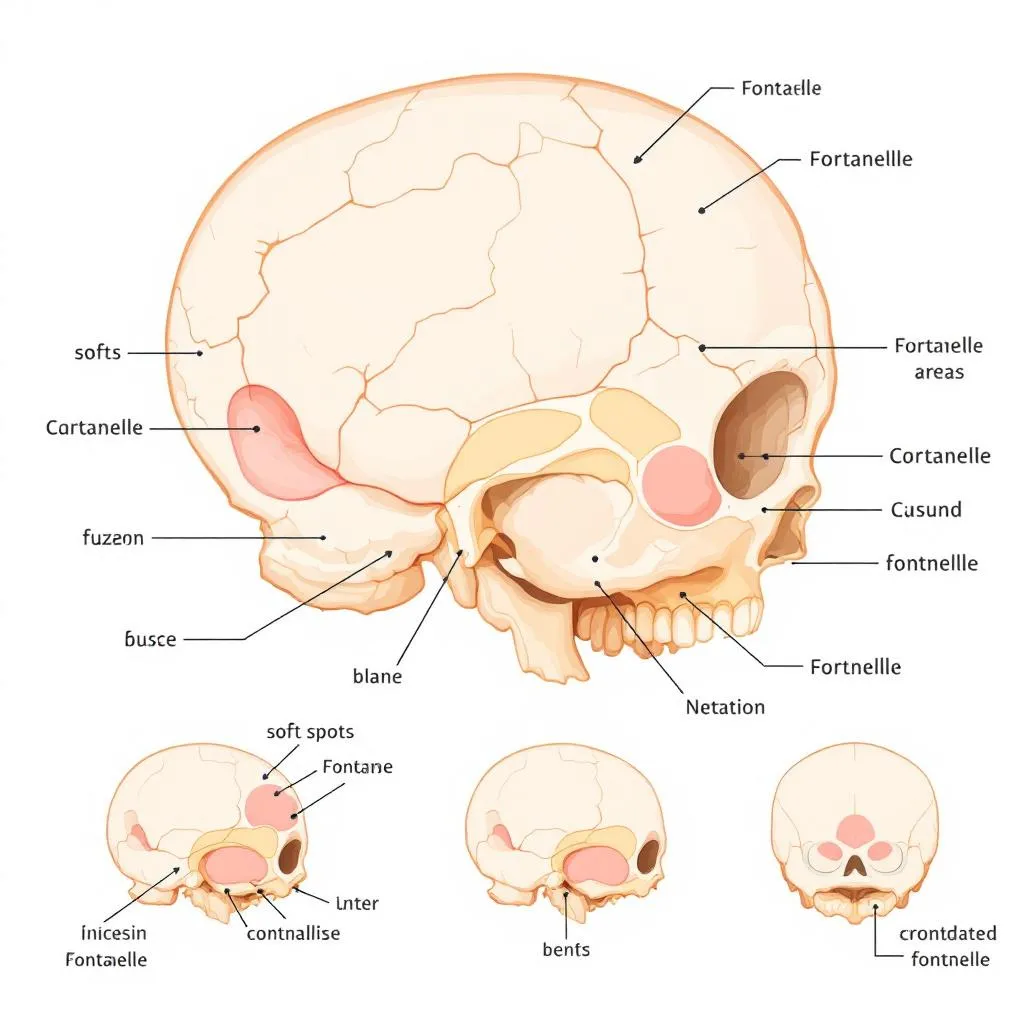 Sviluppo fontanella neonato schema anatomico