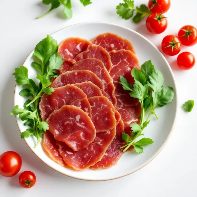Bresaola in gravidanza servita con verdure fresche