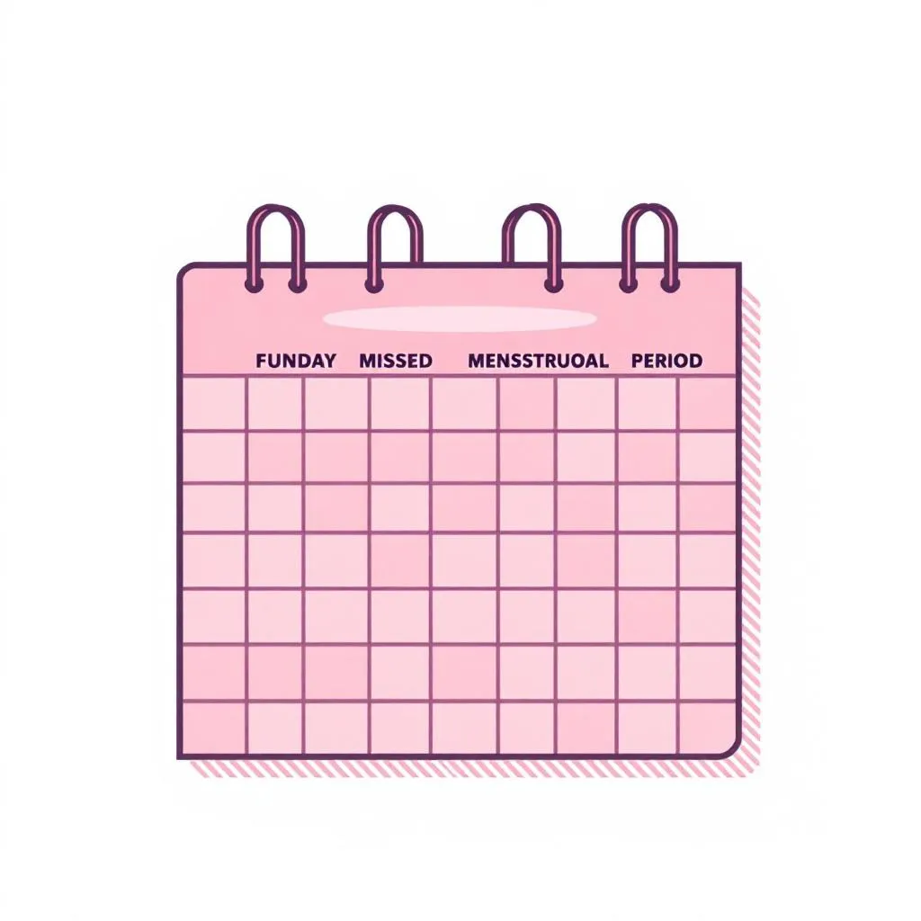 Calendario che mostra i primi sintomi di gravidanza con assenza del ciclo
