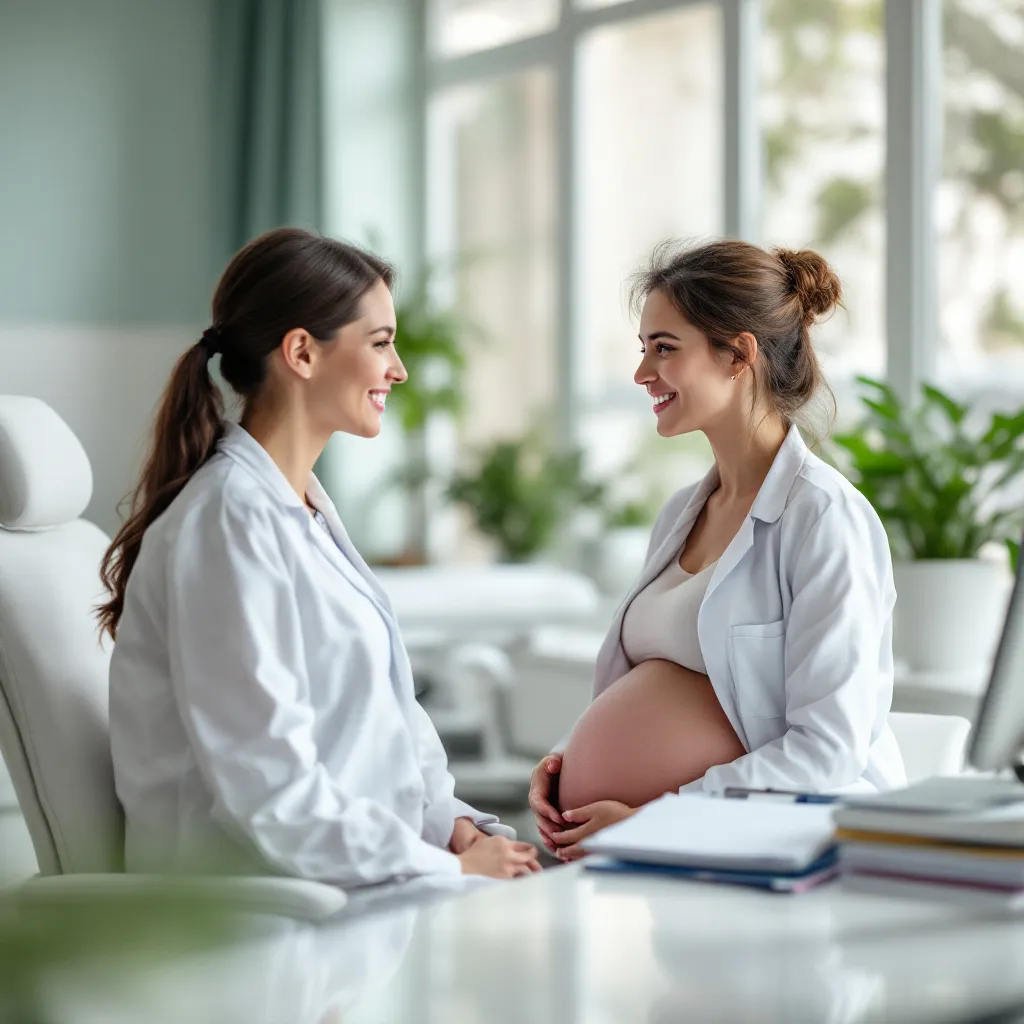 Consultazione medica per perdite in gravidanza con ginecologo