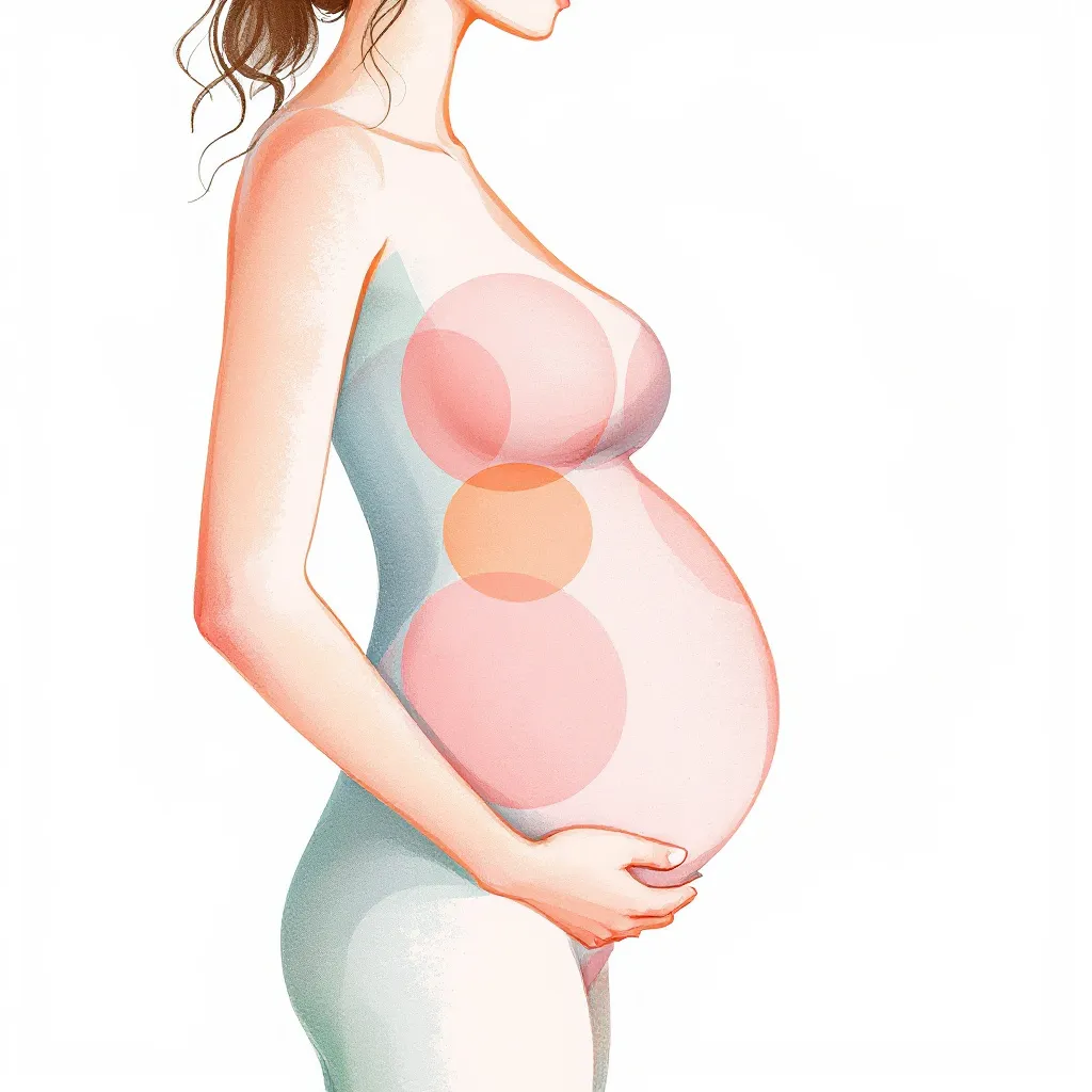 Illustrazione dei primi sintomi di una gravidanza nel corpo femminile