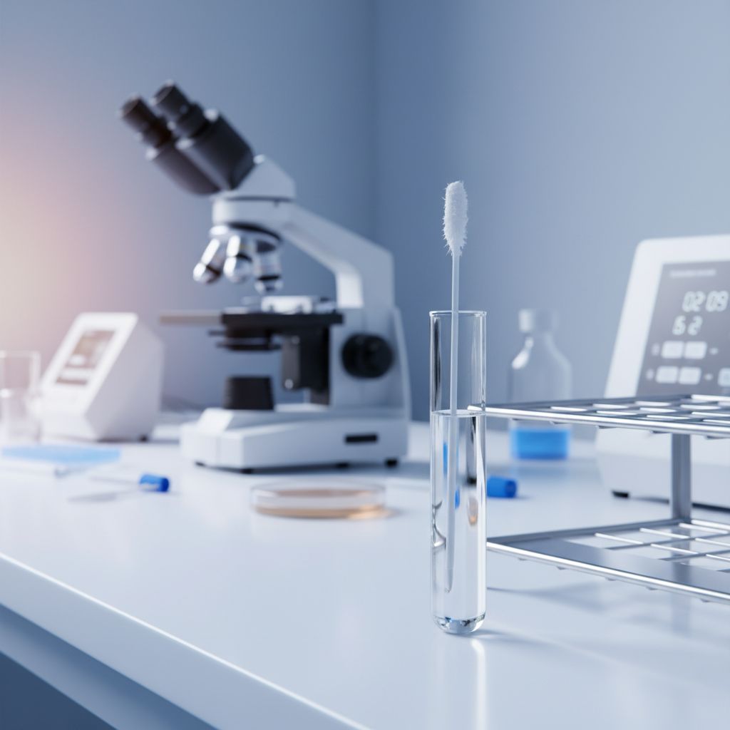 Tampone per test streptococco gravidanza in laboratorio medico